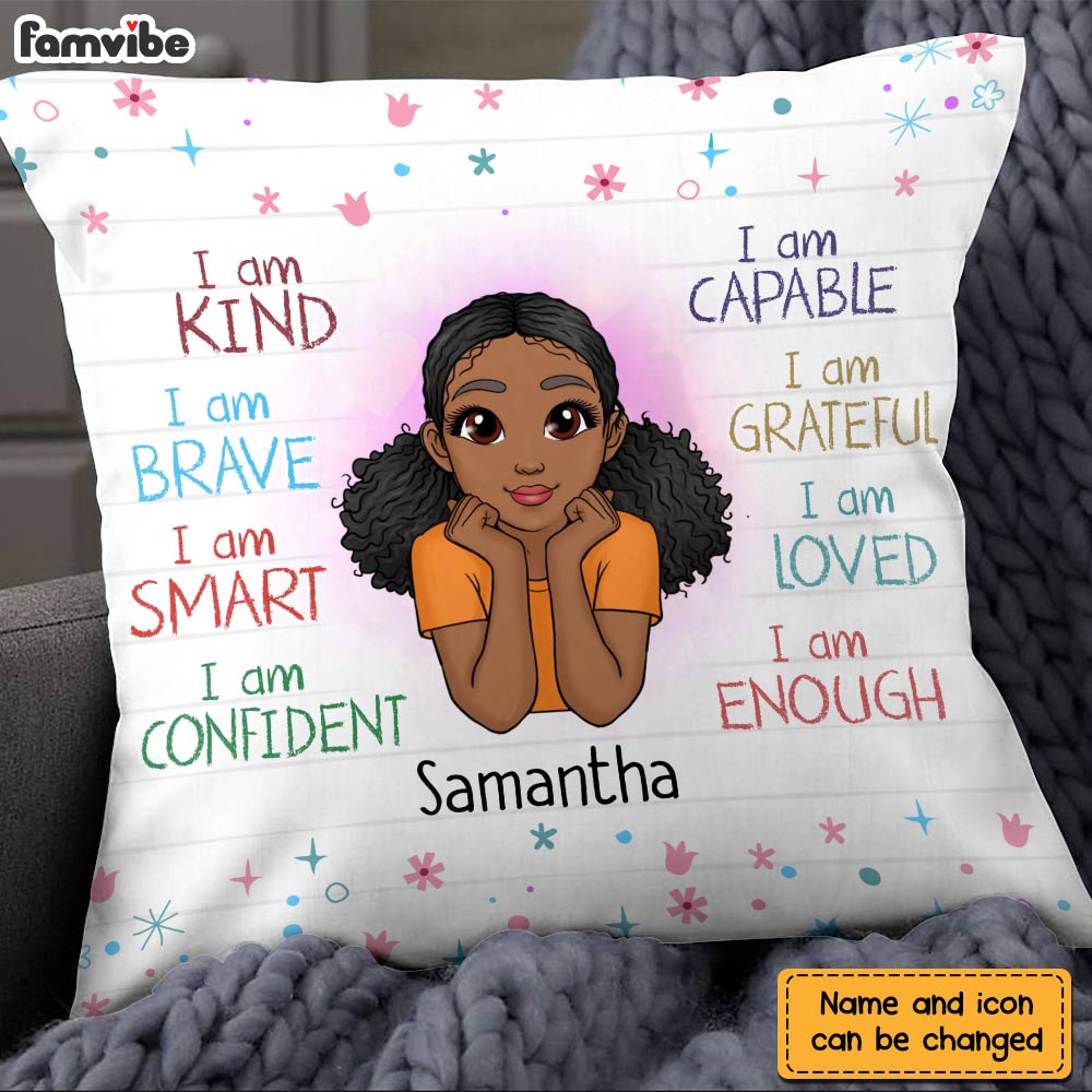 Personalized Gift For Granddaughter/Grandson I Am Kind, Brave Pillow