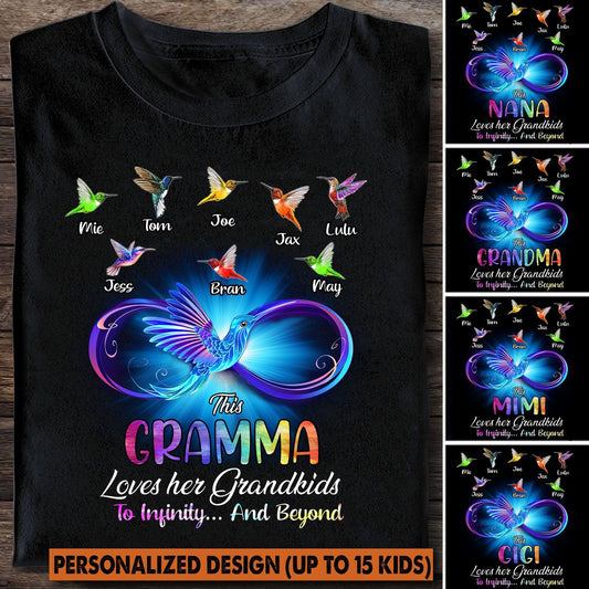 Nana Loves her Grandkids to infinity Personalized T-Shirt