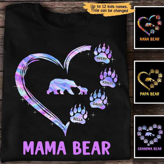 Mama Bear Grandma Bear Colorful Pattern Personalized Shirt
