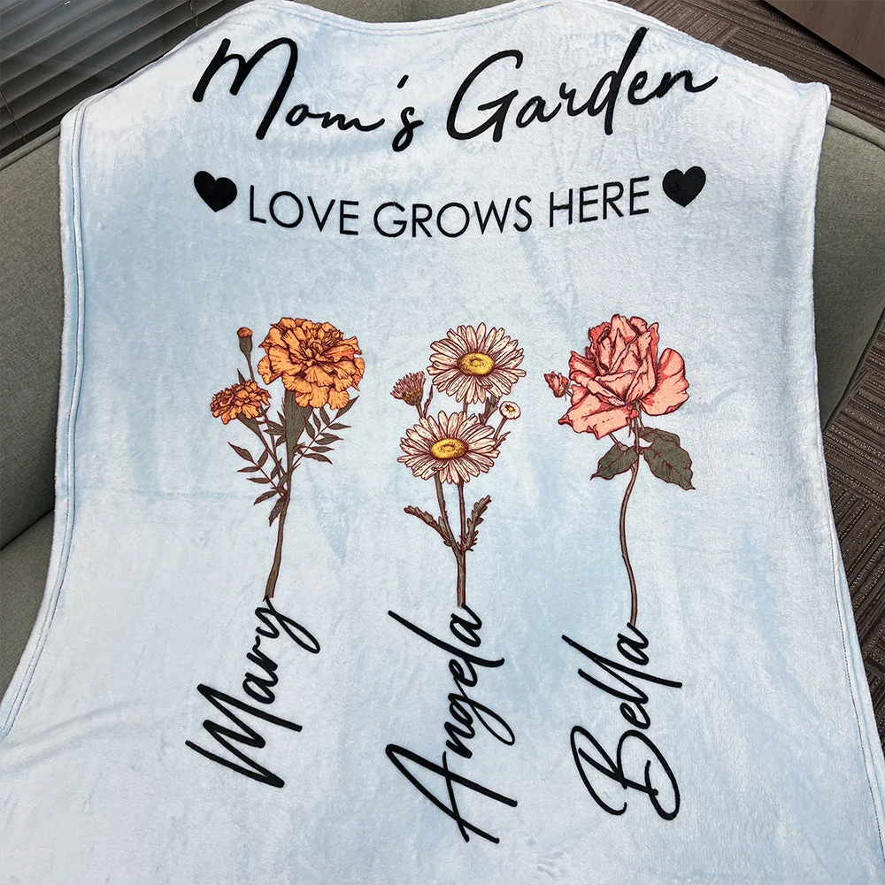 Mom's Garden is Her Children Customized Winter Blanket