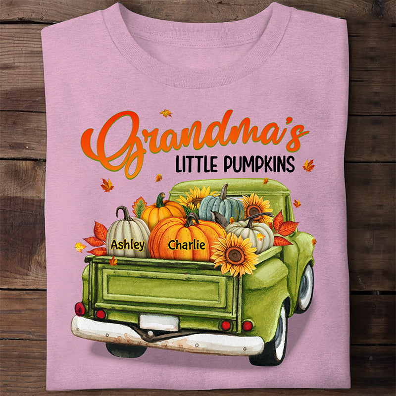 Fall Season Green Truck Grandma Personalized Shirt