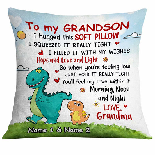 Personalized Grandson Dinosaur Pillowcase