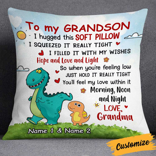 Personalized Grandson Dinosaur Pillowcase