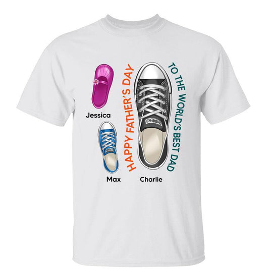 Happy Father's Day World Best Dad Family Shoes Personalized Shirt