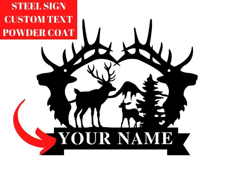 Deer Hunting Custom Name Sign Custom Metal Hunting Sign