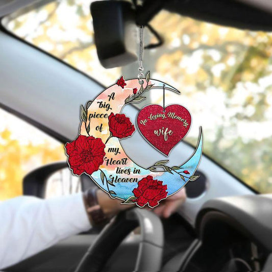 Memorial Wife Heart Car Ornament