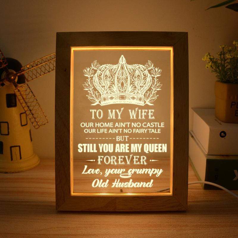 HUSBAND TO WIFE - YOU ARE MY QUEEN FOREVER - FRAME LAMP