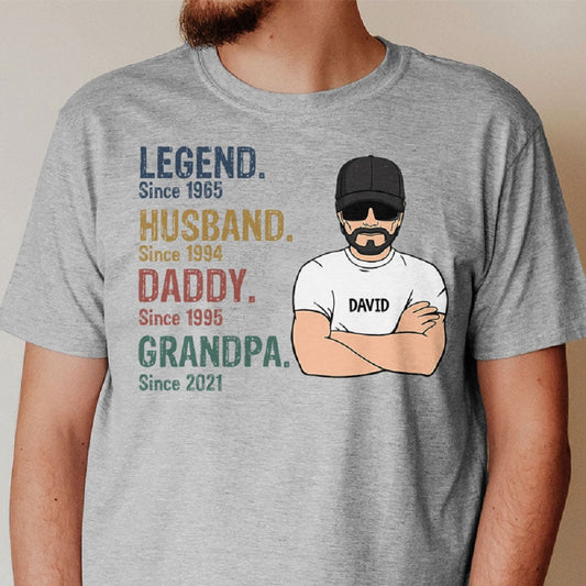Vintage Legend Husband Daddy Grandpa Since, Personalized Shirt, Father's Day Gift