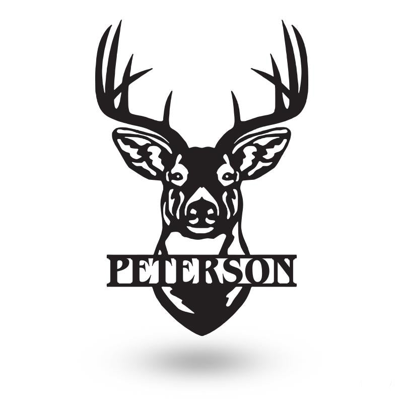 Deer Head Sign Custom Name Custom Metal Hunting Sign-Hunter Gifts-Gift for Him