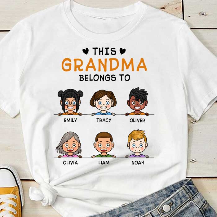 This Grandma Belongs To - Personalized Unisex T-Shirt - Gift For Grandma