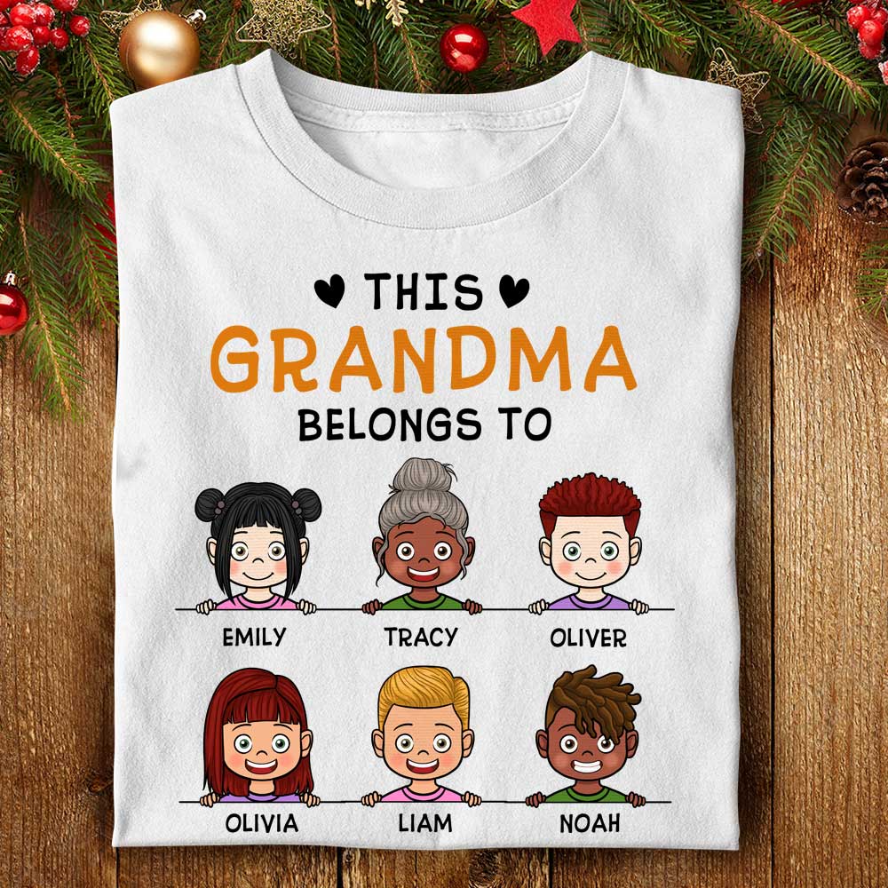 This Grandma Belongs To - Personalized Unisex T-Shirt - Gift For Grandma