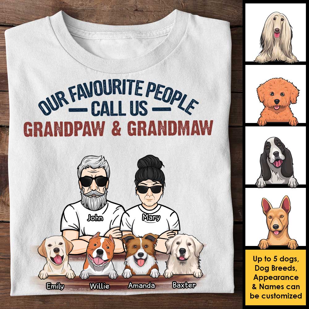 We're Grandpaw & Grandmaw - Personalized Unisex T-shirt, Hoodie - Gift For Couples, Husband Wife, Pet Lovers