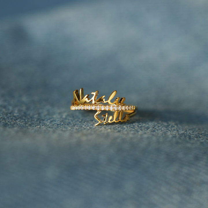 Personalized Two Names Ring