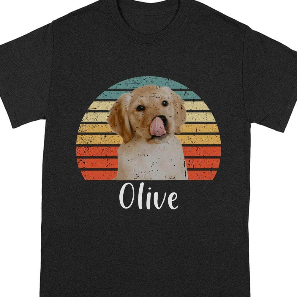 Dog Cat Vintage Retro Photo Shirt, Custom Photo Shirt