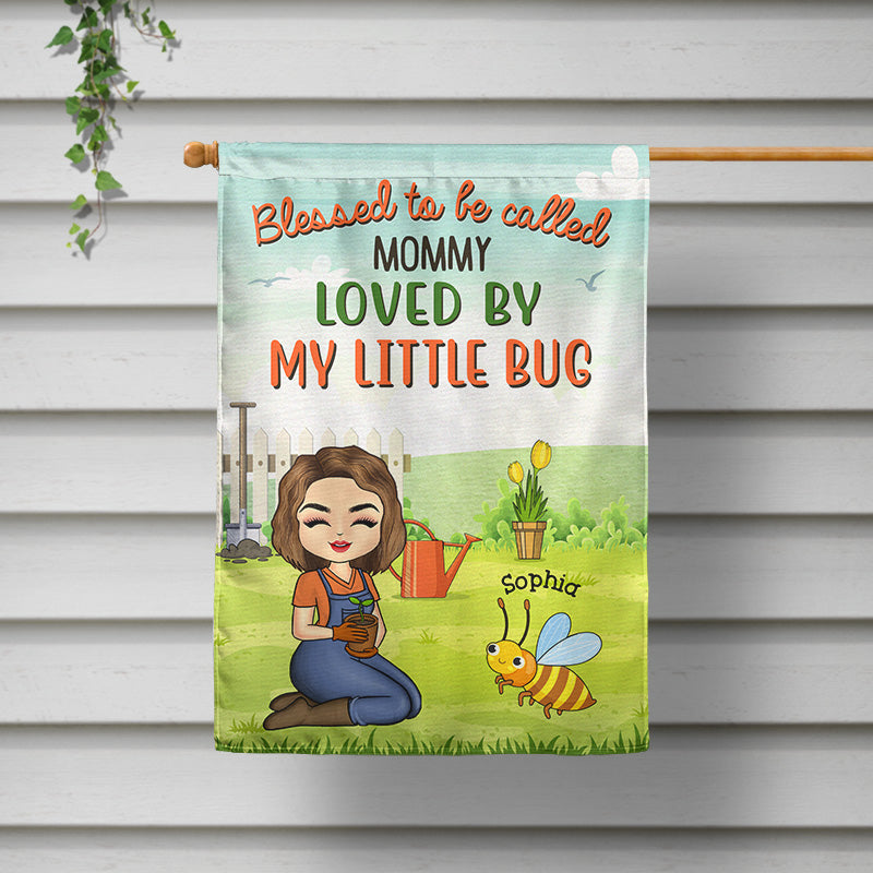 Loved By My Little Bugs Gardening Lady - Gift For Women - Personalized Custom Flag