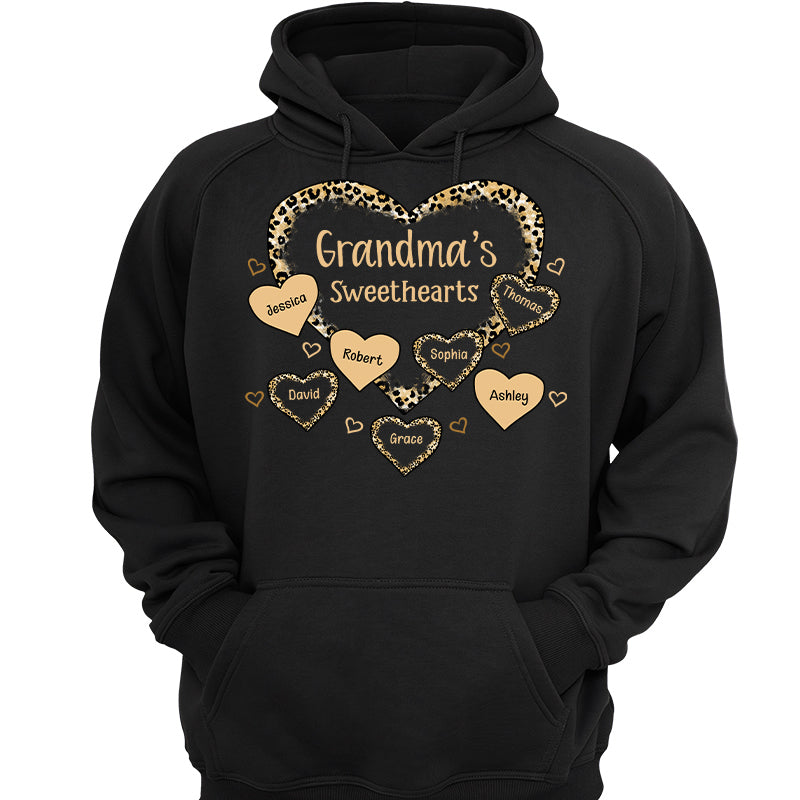 Grandma Mom Leopard Pattern Sweethearts Personalized Shirt