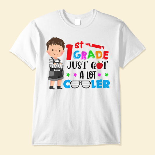 School Just Got A Lot Cuter - Personalized Shirt - Back To School Gift For Schoolkids, Student, Son, Daughter, 1st Day Of School