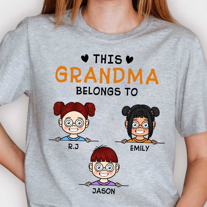 This Grandma Belongs To - Personalized Unisex T-Shirt - Gift For Grandma