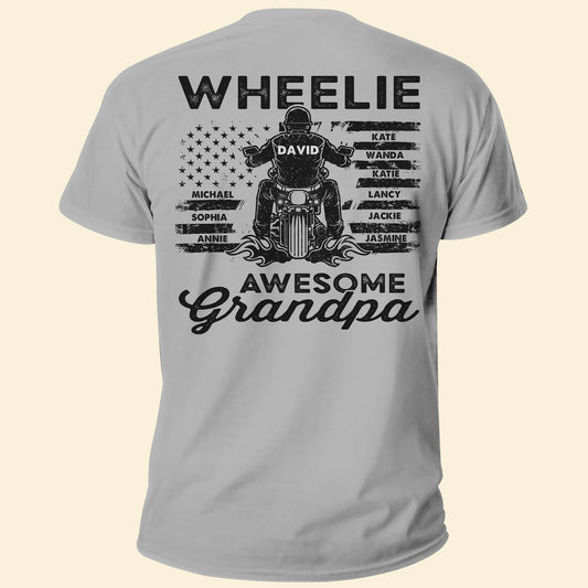 Wheelie Awesome Grandpa - Personalized Shirt - Birthday, Christmas, Grandparents' Day Gift For Grandpa, Papa