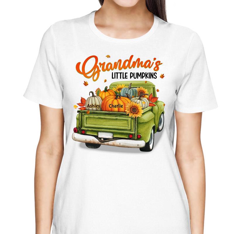 Fall Season Green Truck Grandma Personalized Shirt