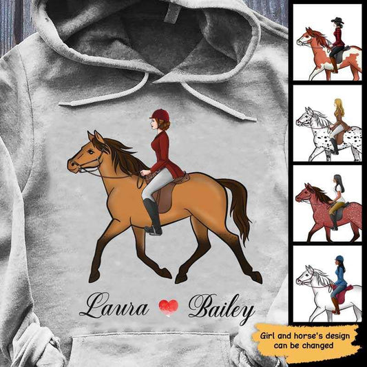Girl Loves Horse Personalized Shirt