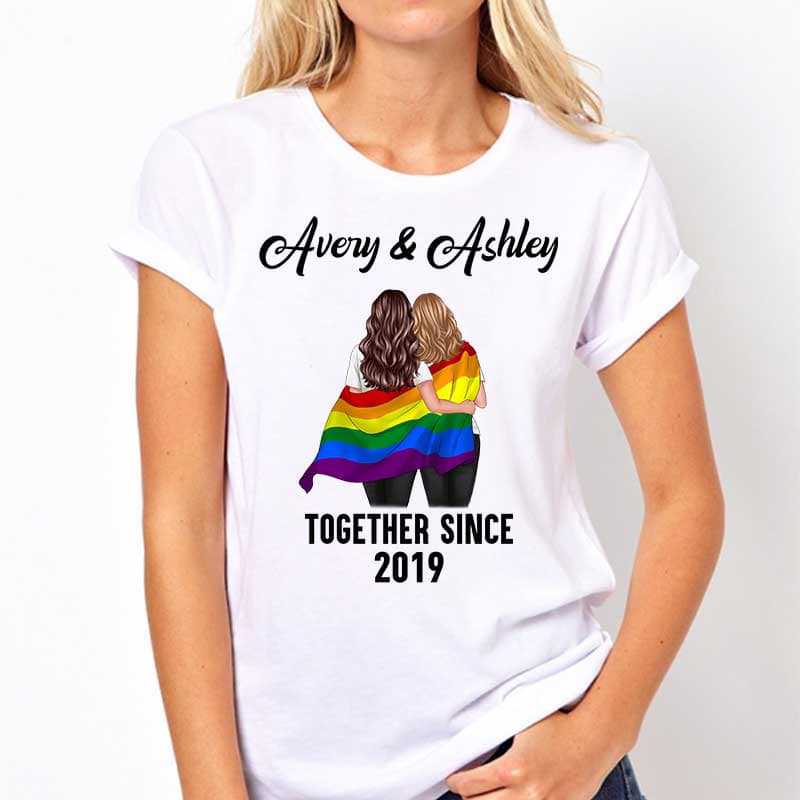Personalized Shirt LGBT Couples Together Since Gift For Him For Her