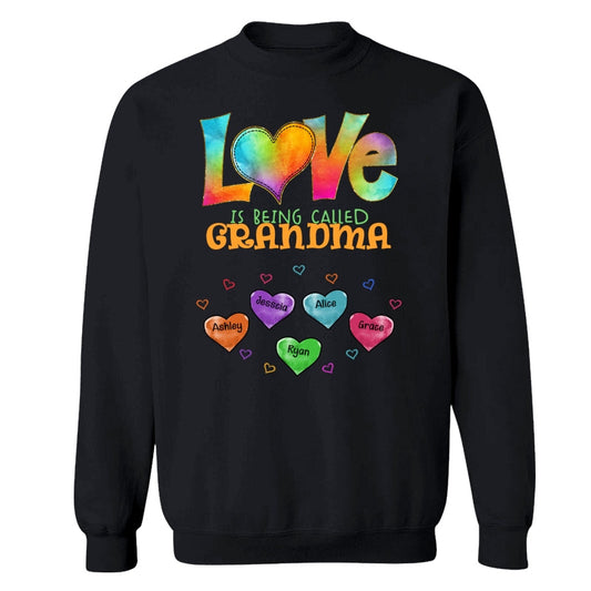 Colorful Pattern Love Is Being Call Grandma Personalized Shirt