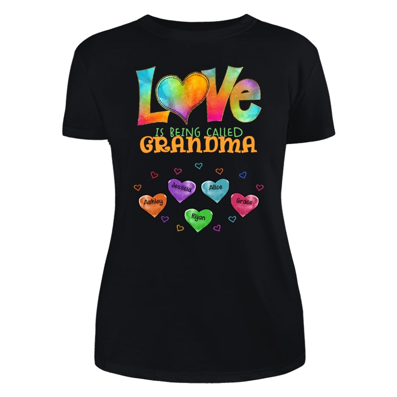 Colorful Pattern Love Is Being Call Grandma Personalized Shirt