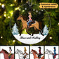 Girl Riding Horse In Snow Personalized Acrylic Ornament